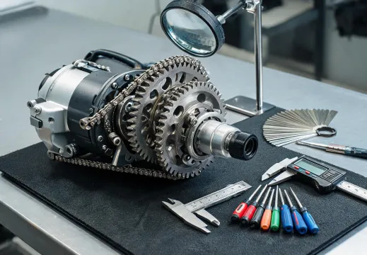 Mid-drive gearbox inspection station