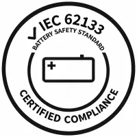 IEC 62133 battery safety certificate badge